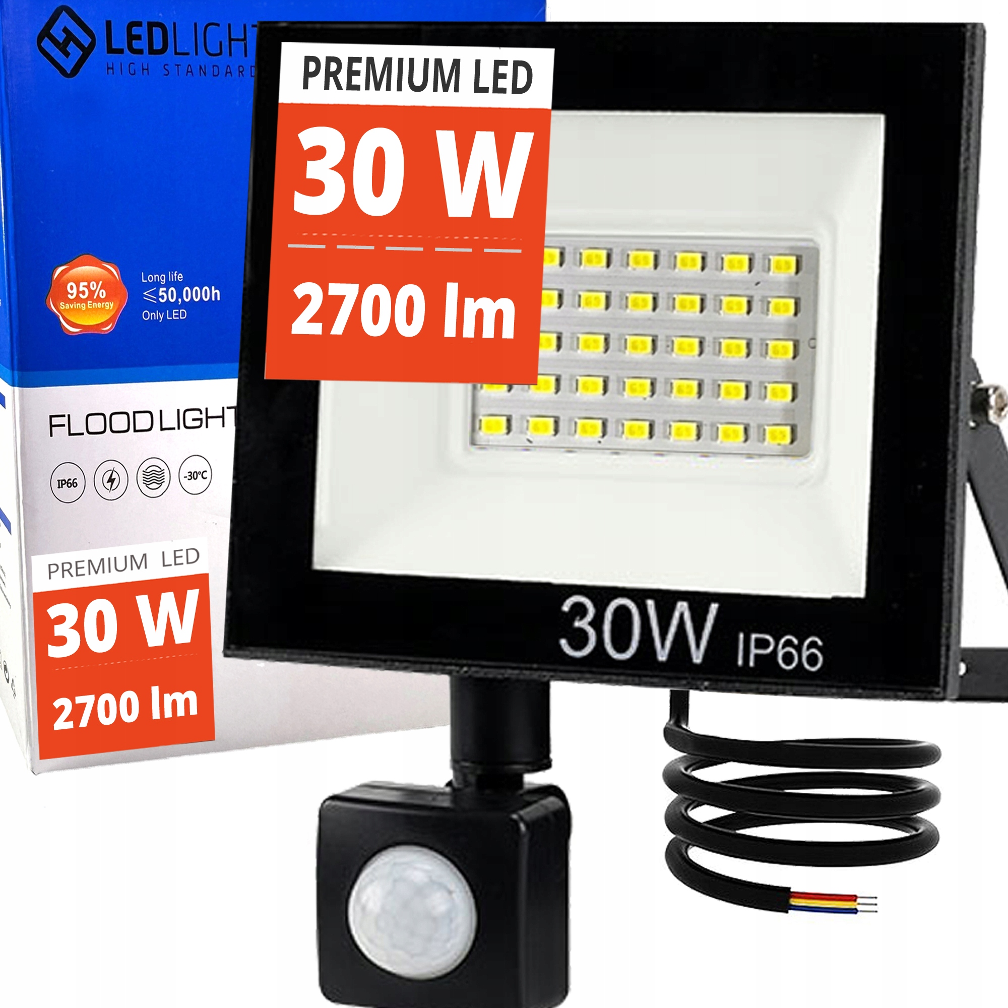 Halogénová studená biela 2700 lm 30 W