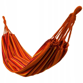Hamak do záhrady - Hojdacia sieť Royokamp s oranžovou a červenou tyčou 160 kg 200 x 150