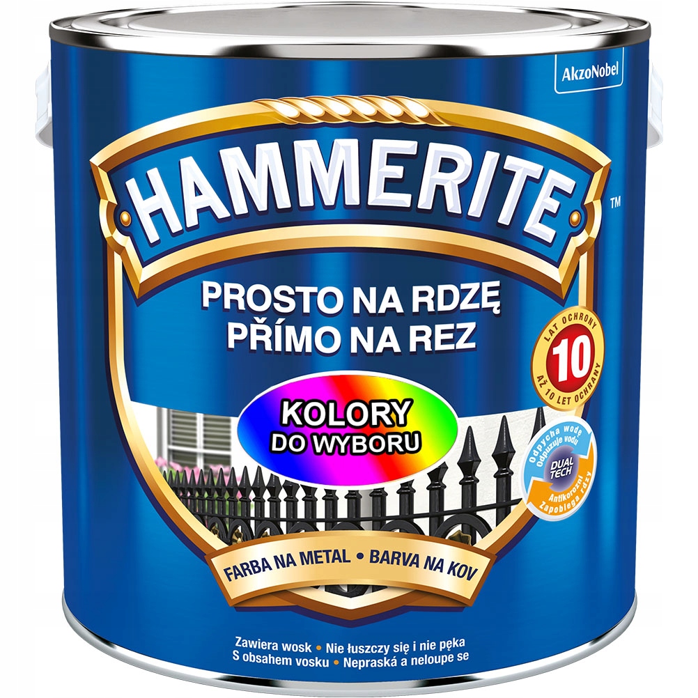 Antikorózna akrylová farba, na nábytok, na kov Hammerite 0,7 l