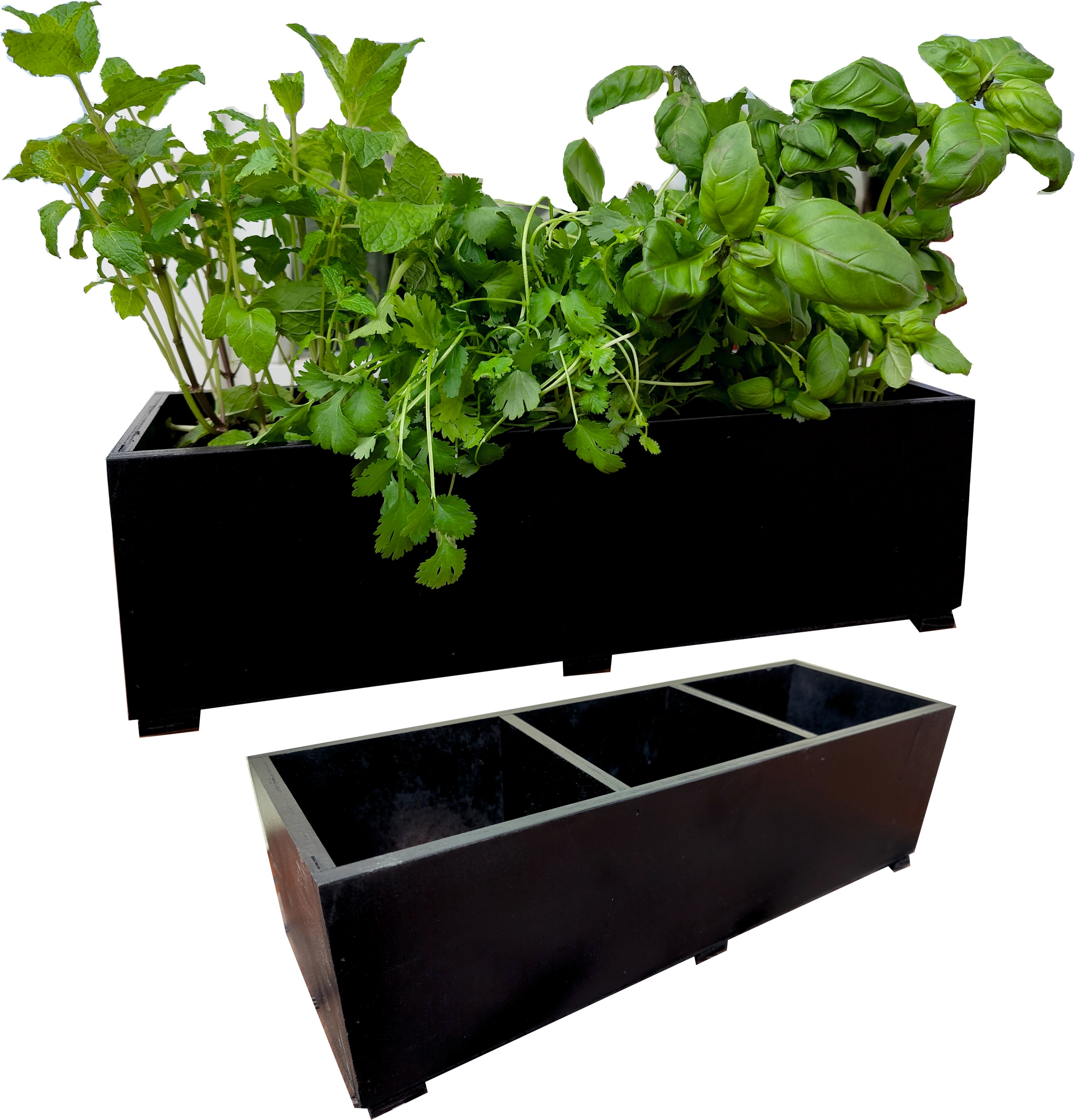 Kvetináč 65JITCYKD6 40 cm x 14 x 12 cm drevo čierny