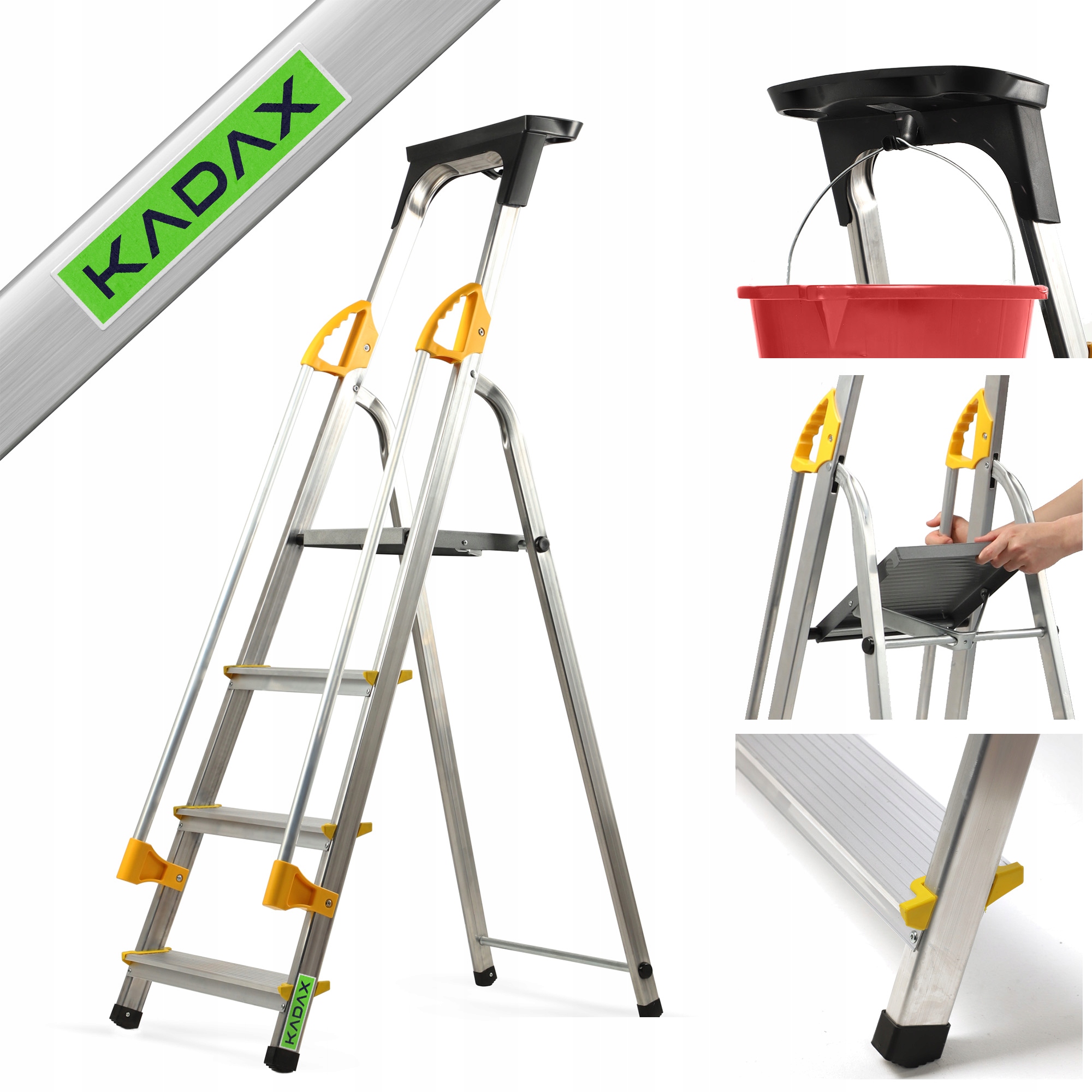 KADAX rebrík 2,75 m hliníkový 1 x 4 do 150 kg