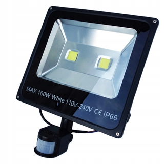 Osvetlenie na jazierko, rybník - Halogénová lampa LED reflektor 100W S pohybovým senzorom