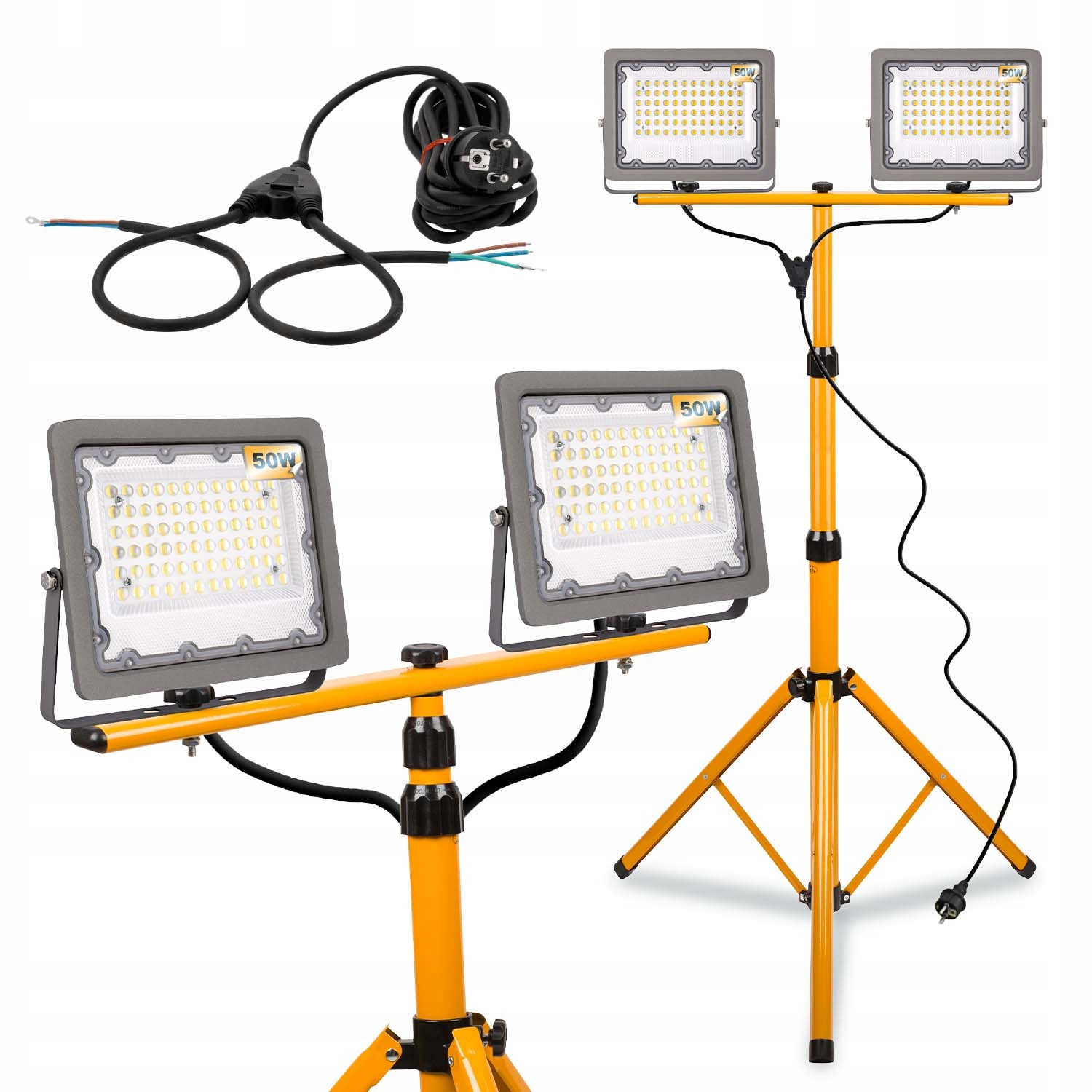 Ledlux dvojitá stojaca halogénová lampa statív 160 cm žltý + 3 ďalšie produkty