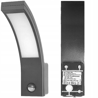 Záhradná fasádna lampa - Adviti Piryt LED fasádne svietidlo s pohybovým senzorom 10 W 800 lm IP54 šedá