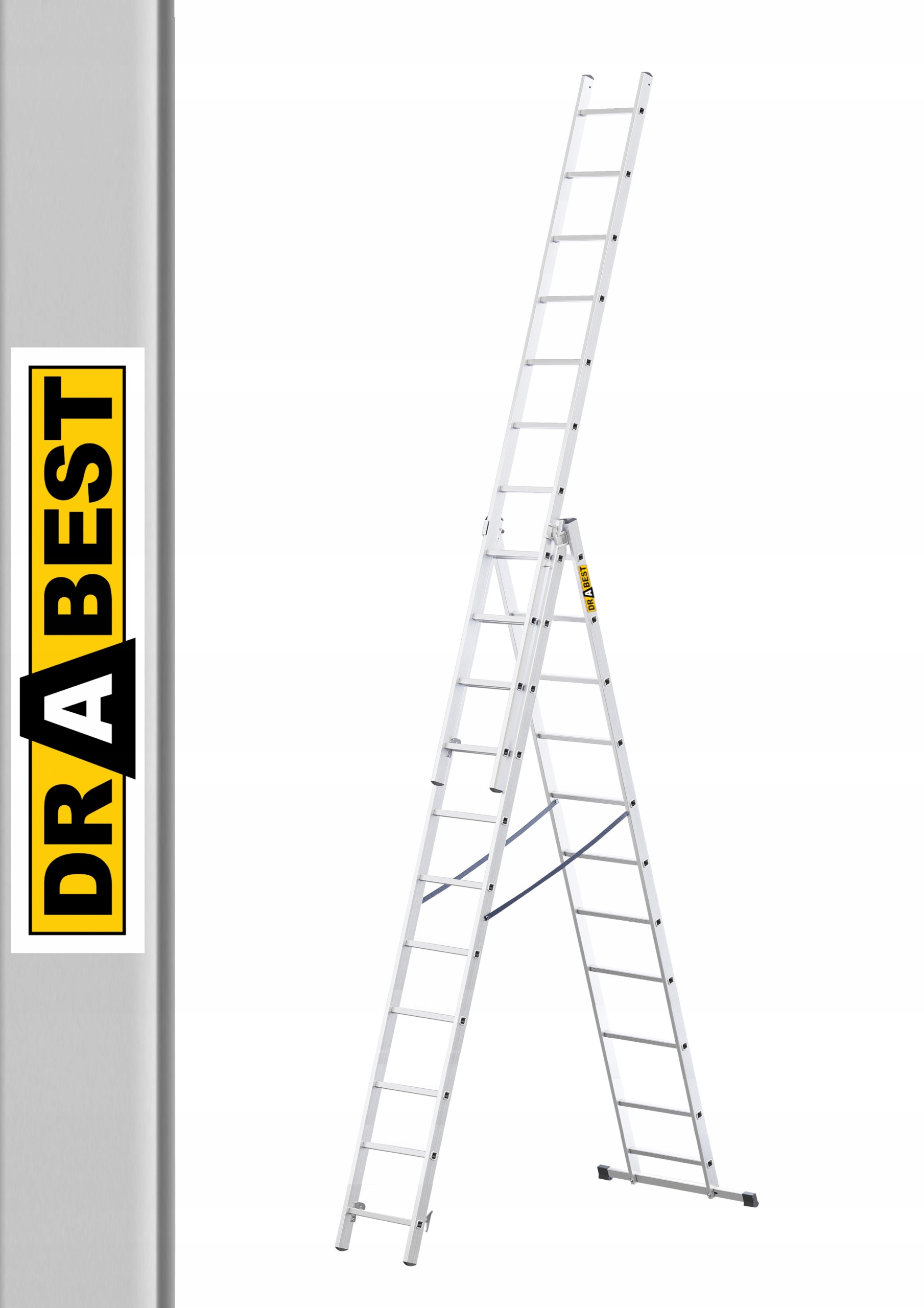 Drabest rebrík 6,55 m hliníkový 3 x 11 do 150 kg