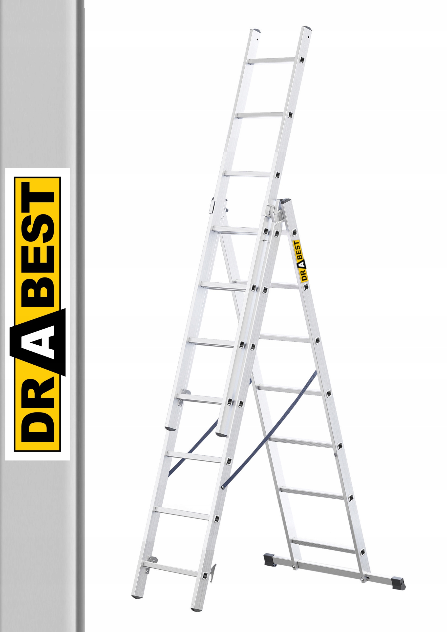 Drabest rebrík 4,23 m hliníkový 3 x 7 do 150 kg