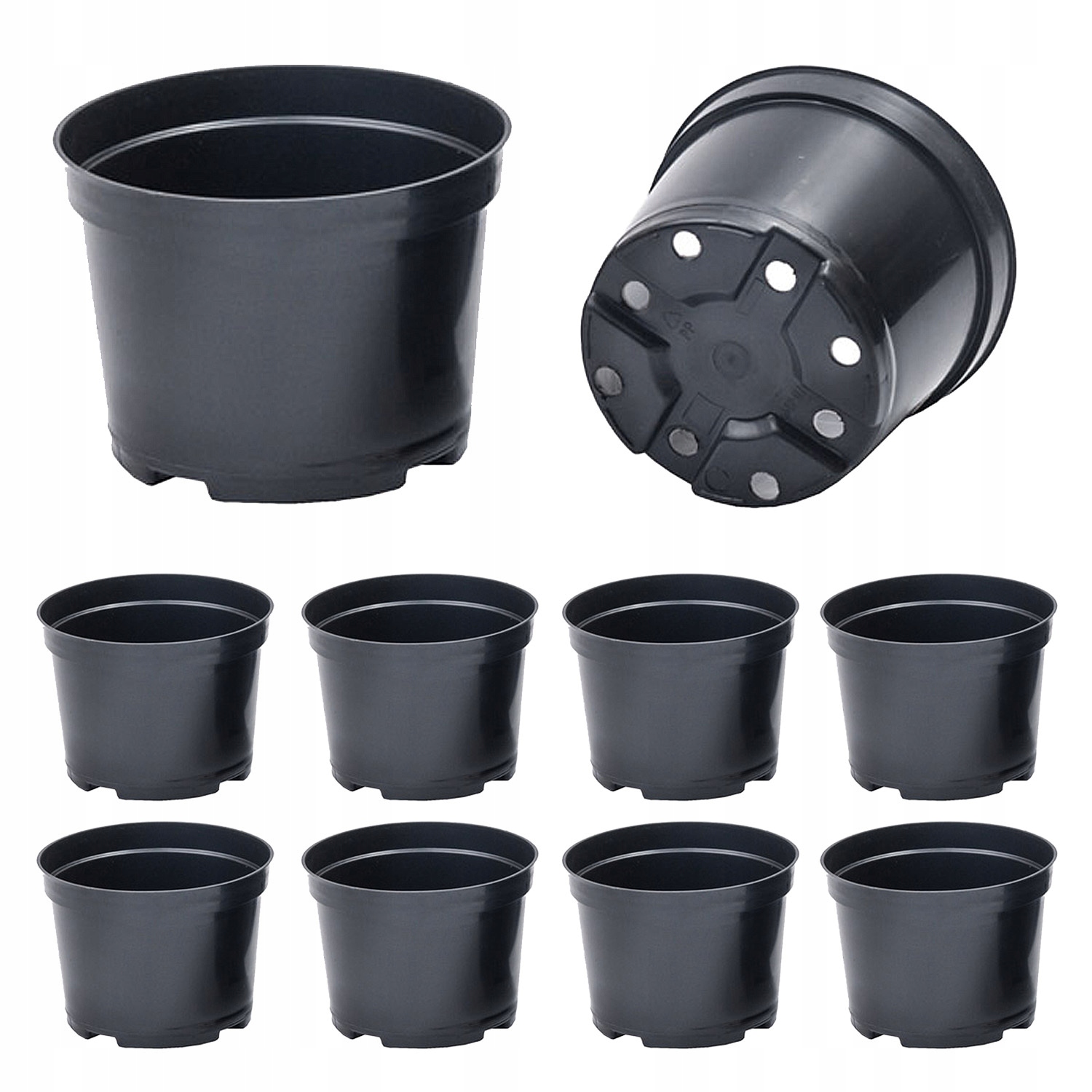 Kvetináč 11 cm x 11 x 8,5 cm, priemer 11 cm, čierny plast