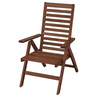 Záhradný nábytok - IKEA APPLARO Nastaviteľné operadlo stoličky hnedé 63x80