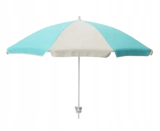 Záhradný slnečník - IKEA RAMSO Dáždnik 125cm, rukoväť na zábradlí balkóna