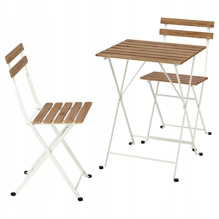 Záhradný nábytok -  IKEA TÄRNÖ stôl + 2 stoličky, vonku - biela