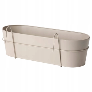 Balkónový kvetináč - IKEA VITLOK Box s béžovým držiakom 56x20 cm