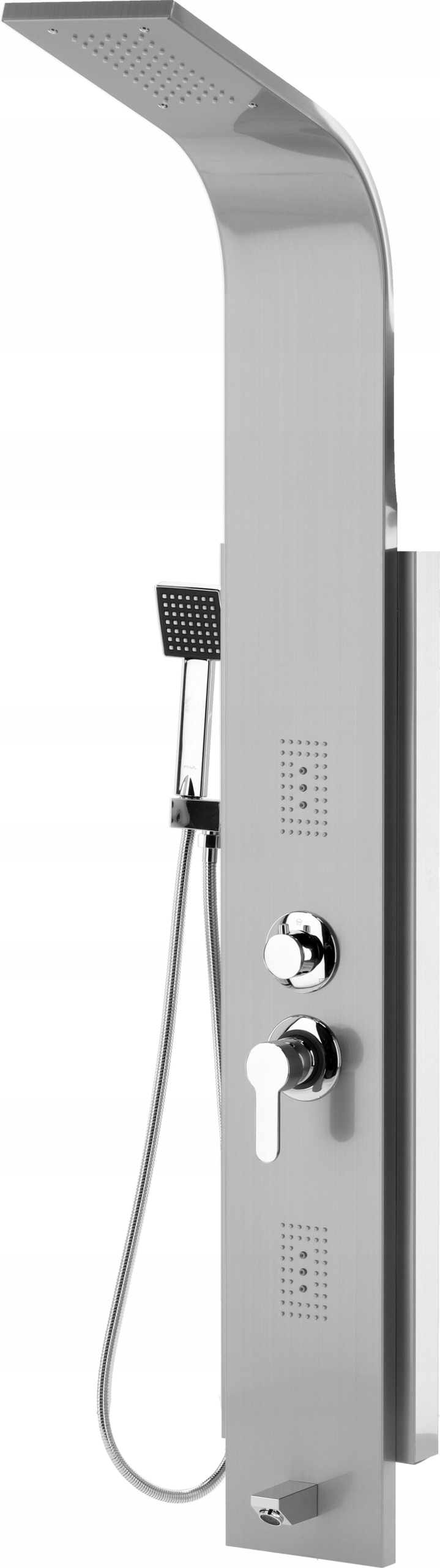 Sprchový panel Fala Steely so striebornou hydromasážou