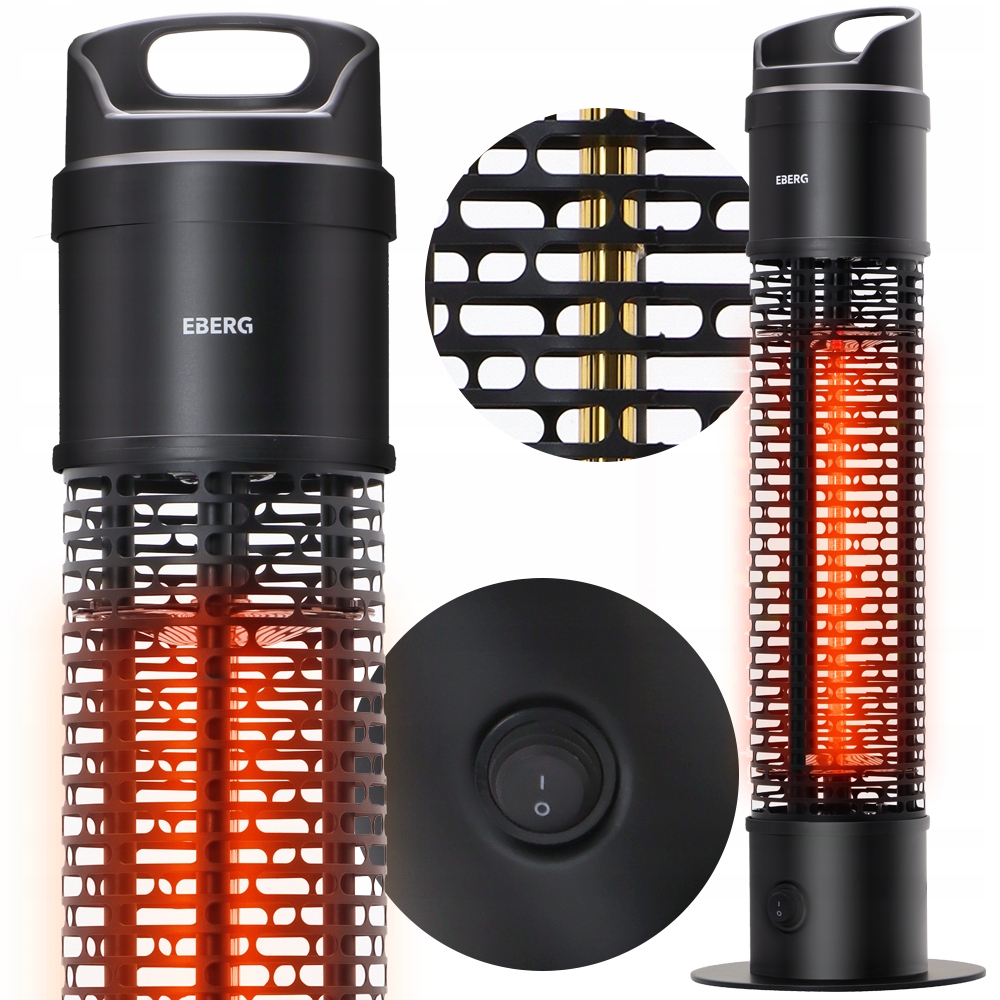 Elektrický terasový ohrievač s infražiaričom 360° EBERG TIO 1200W IP55