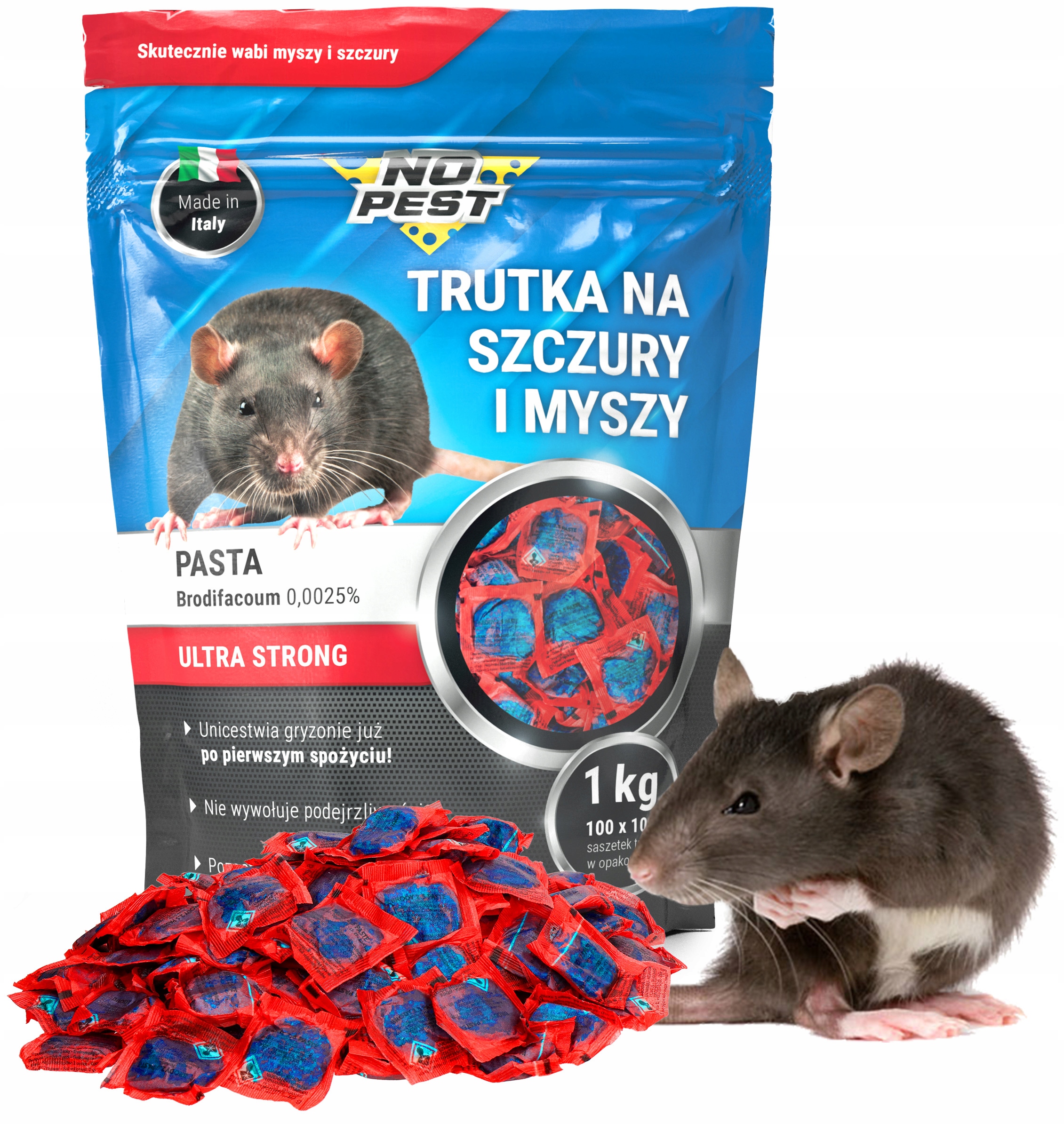 Jed na potkany a myši No Pest® Brodifacoum 1 kg | Profesionálna pasta proti hlodavcom