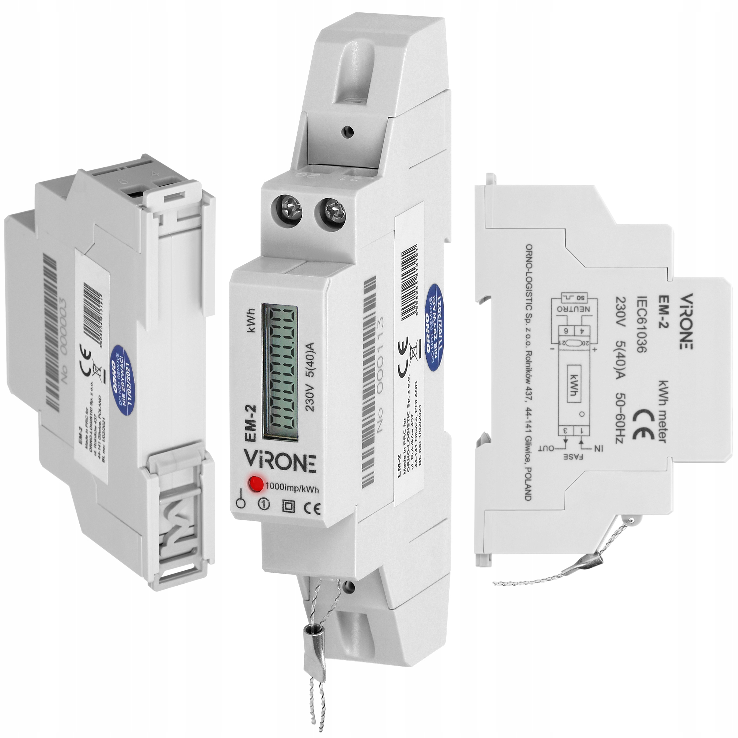 Virone 1 V IP54 40 A počítadlo