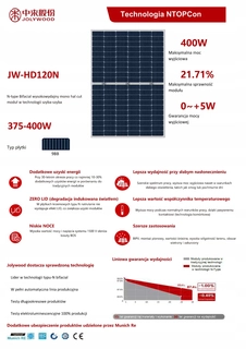Solárny panel - JOLYWOOD JW-HD120N 375W strieborný rám