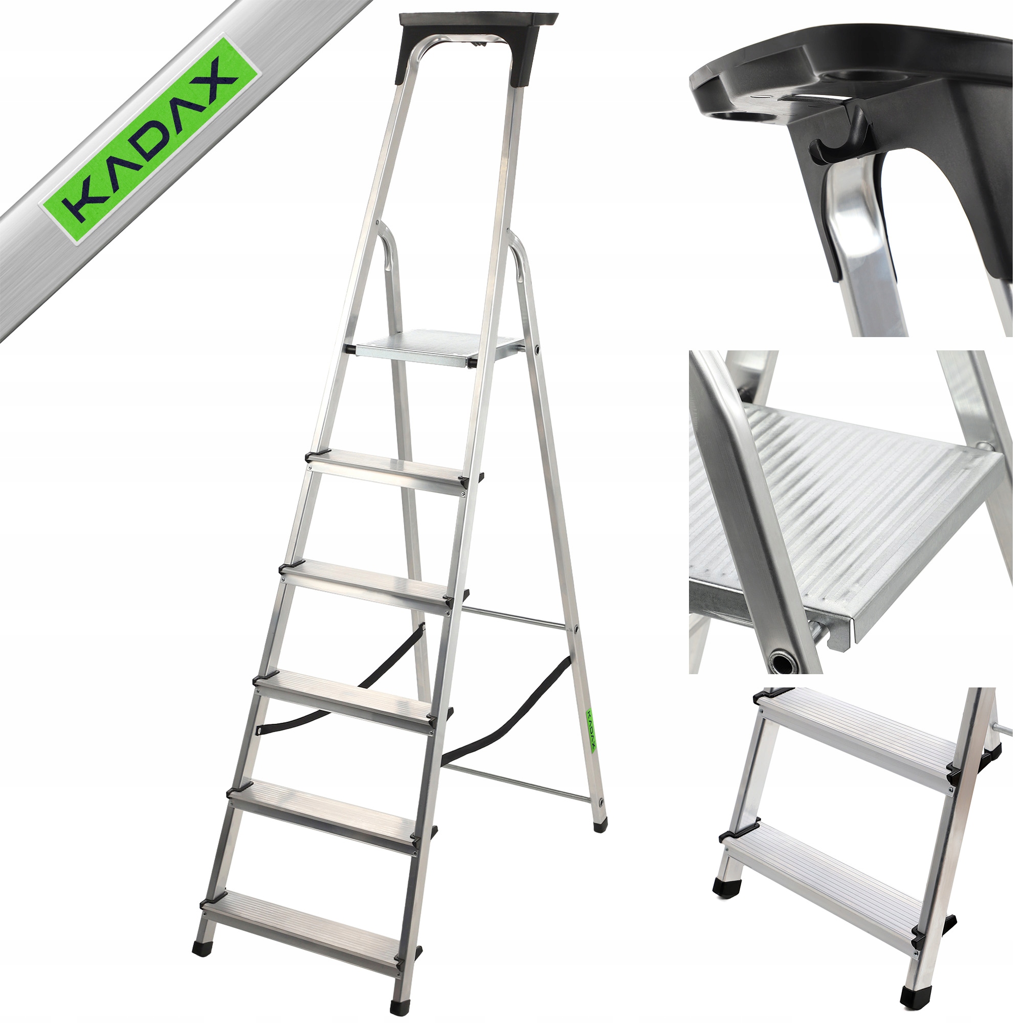 KADAX rebrík 3,19 m hliníkový 1 x 6 do 125 kg
