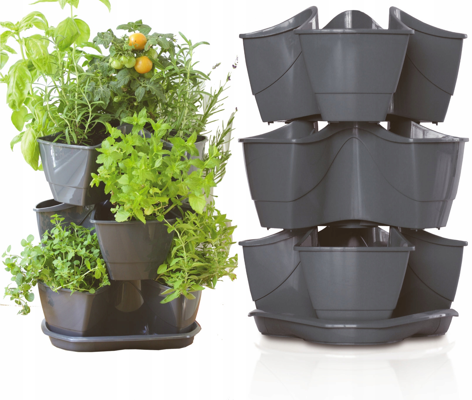 P&S kvetináč 29,5 cm x 29,5 x 38 cm, čierny plast