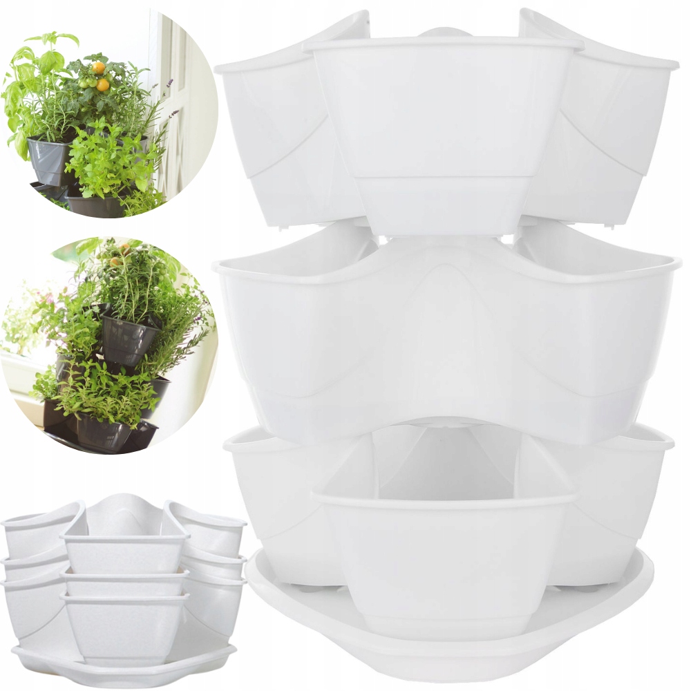 P&S kvetináč 29,5 cm x 29,5 x 38 cm, biely plast
