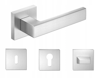 Kľučky na dvere - Dvere Ruck Cube Chrome Mat + Rosettes *Premium *
