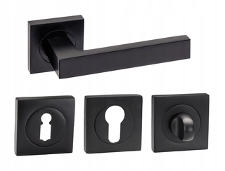 Kľučky na dvere - Dverová rukoväť Black Inox + vývesná tabuľa