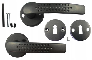 Kľučky na dvere - Sandra Ruck Grey Graphit Round Rosette Key