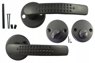 Kľučky na dvere - Sandra Ruck Grey Graphite Round Rosette WC