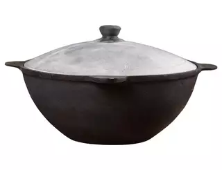 Kotlík na guláš - Uzbek liatinový kotol 8L Kazaň. Ručne!
