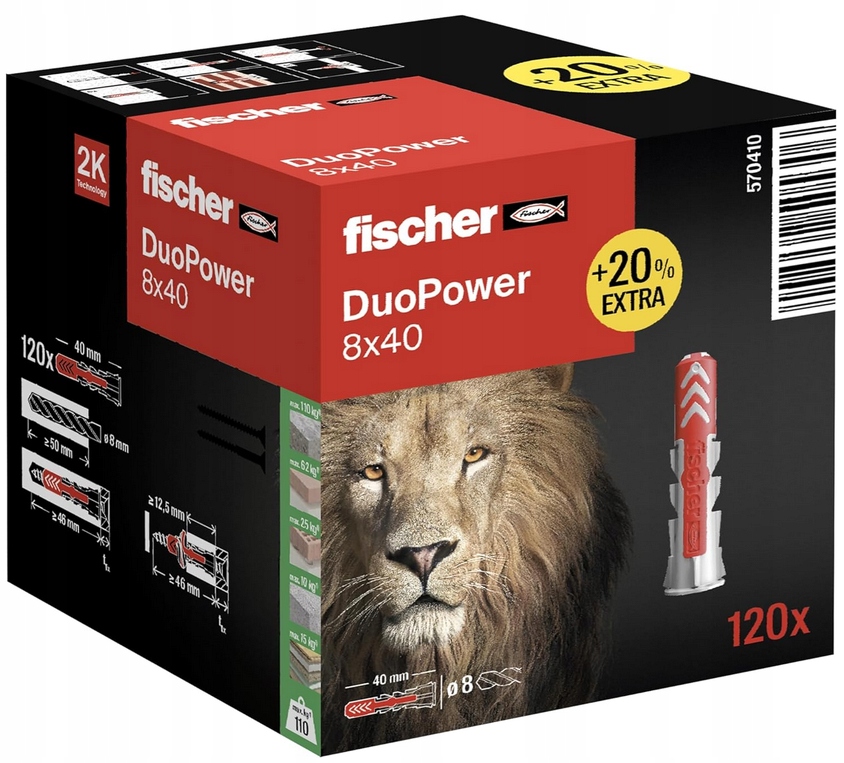 FISCHER DUOPOWER PIN 8x40 100ks TRIČKO +20%!!!