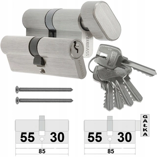 Zámok na dvere -  Sada vložiek 30/55+G30/55 Syst. 5kl Nikiel/MOS
