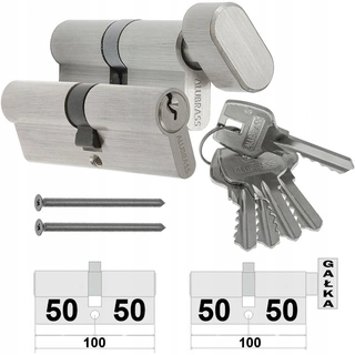 Zámok na dvere -  Sada vložiek 50/50+G50/50 Syst 5kl Nikiel/MOS