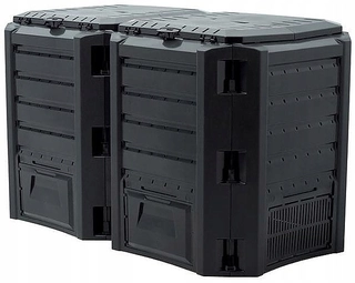 Kompostér do záhrady - 2-miskový kompostér Prosperplast IKLM800C-S411 800 l čierny