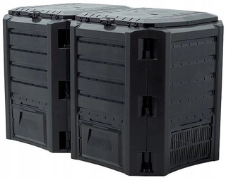 Kompostér do záhrady - Prosperplast IKLM800C-S411 2-miskový kompostér 800 l čierny