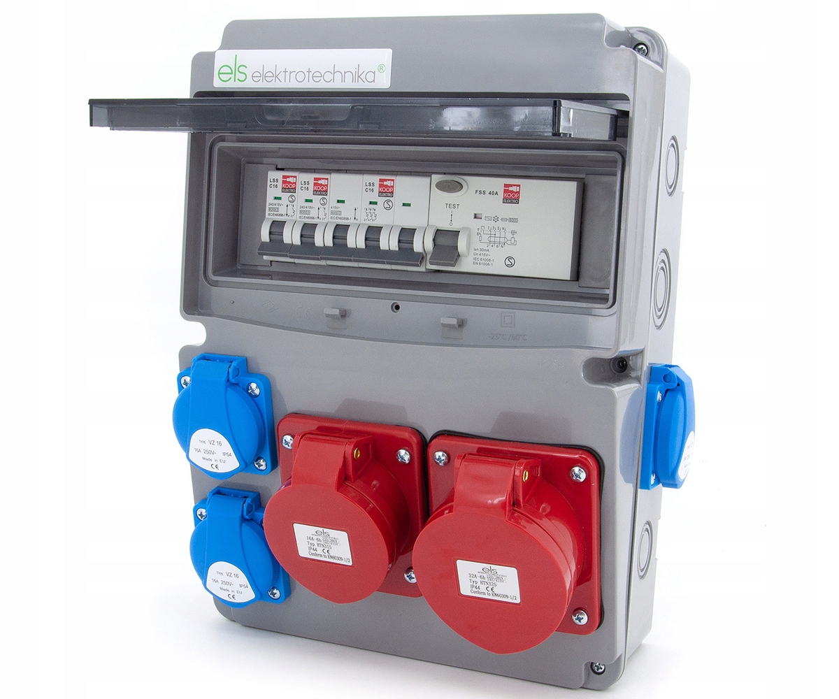 ELS Elektrotechnika 230 V IP44 32 A rozvádzač