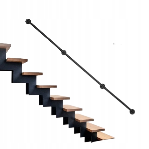 KOVOVÉ ČIERNE ZÁBRADLIE SCHODU (366CM, 32MM)