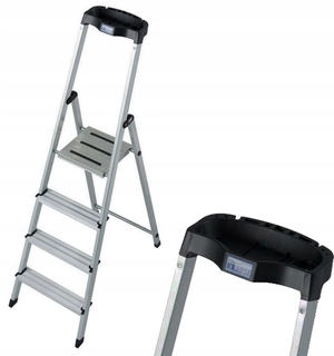 Rebrík - Krause Bezpečnosť rebríka 1x4 126320 2,85 m s poličkou