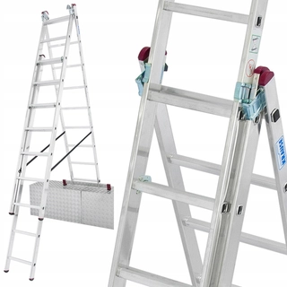 Rebrík -  Krause Corda 3x9 6,2 m hliníkový rebrík na schody
