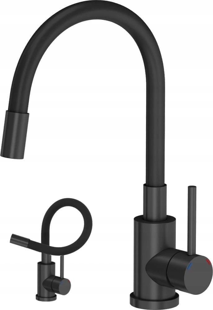 Royal Sanitary FLEX stojanová kuchynská batéria 0000003146 čierna, strieborná