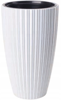 Forma-Plastový kvetináč 38,5 cm x 38,5 x 58 cm priemer 38,5 cm plastový biely