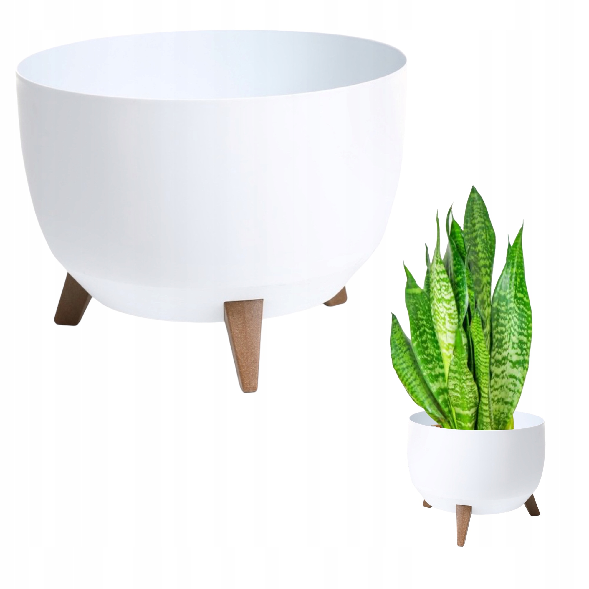 Kvetináč Grando 39 cm x 39 x 24 cm, priemer 39 cm, biely plast