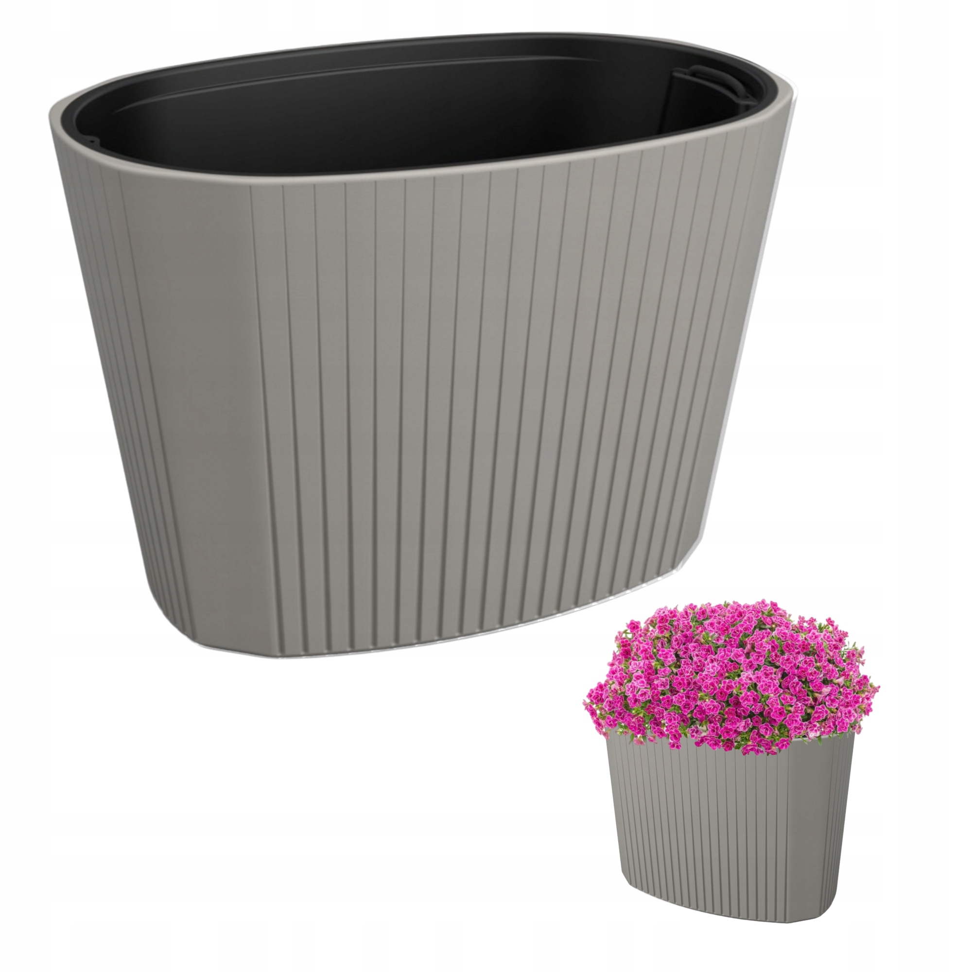 Kvetináč Grando 59 cm x 39 x 40 cm, plast, odtiene hnedej a béžovej