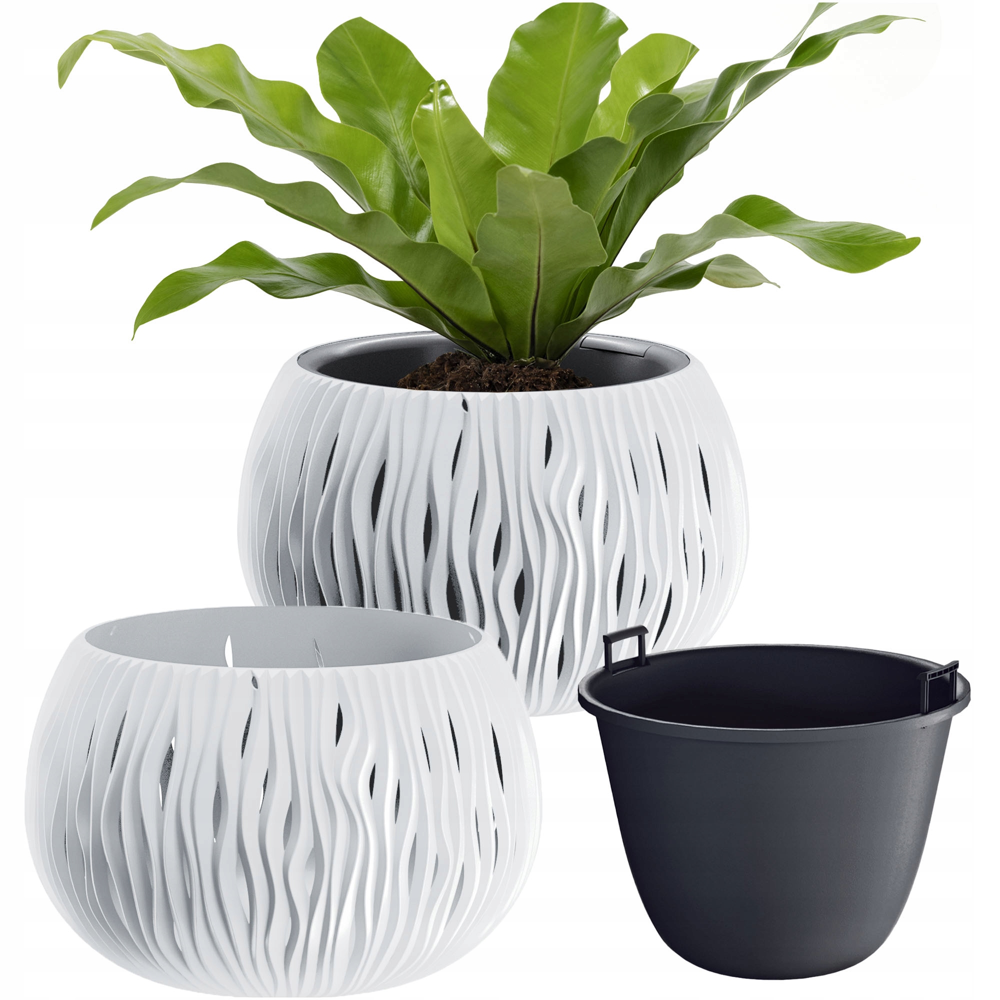 Kvetináč Prosperplast 29 cm x 29 x 19,5 cm priemer 29 cm plastový biely