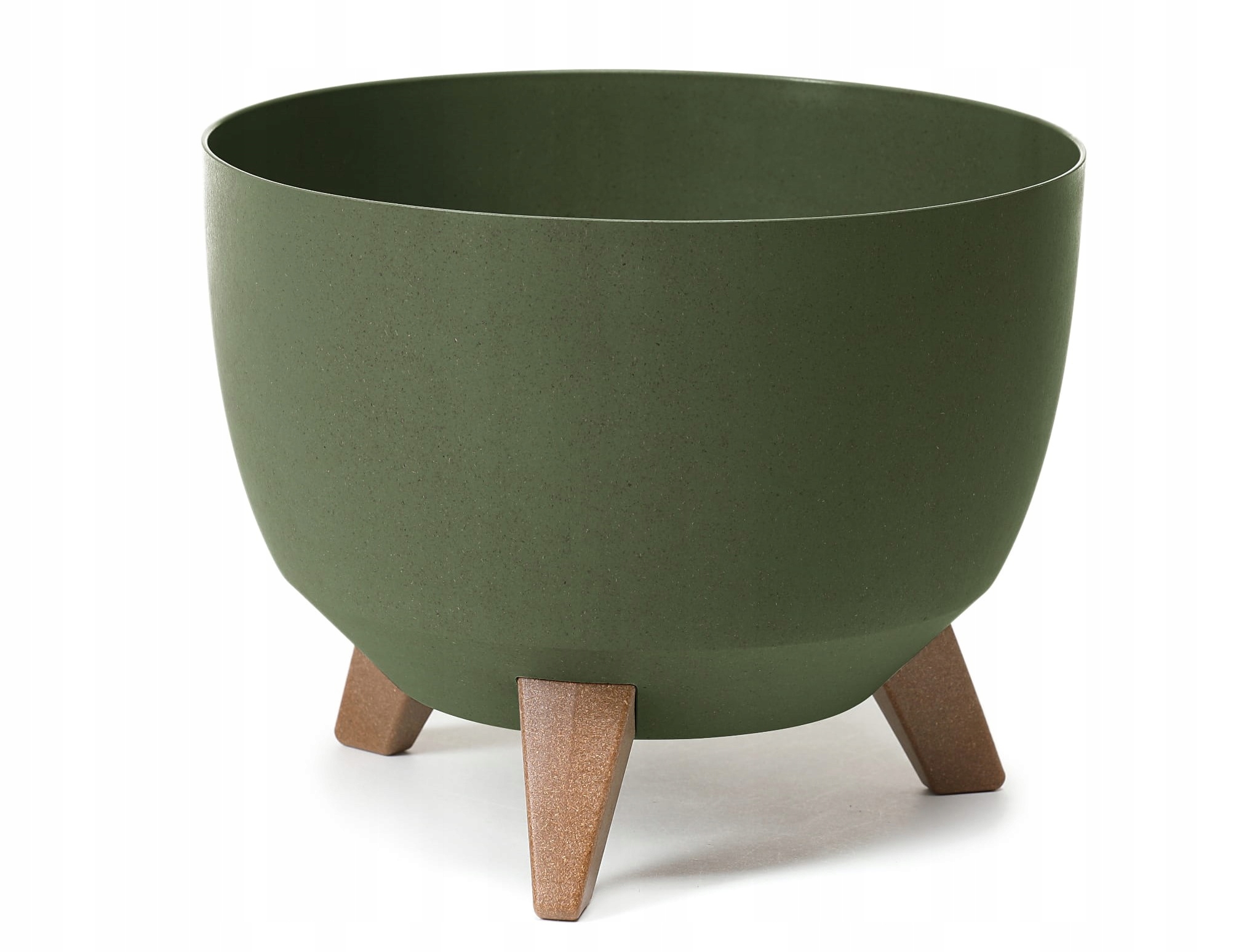 Lamelový kvetináč 40 cm x 40 x 26 cm priemer 40 cm plastové odtiene zelenej