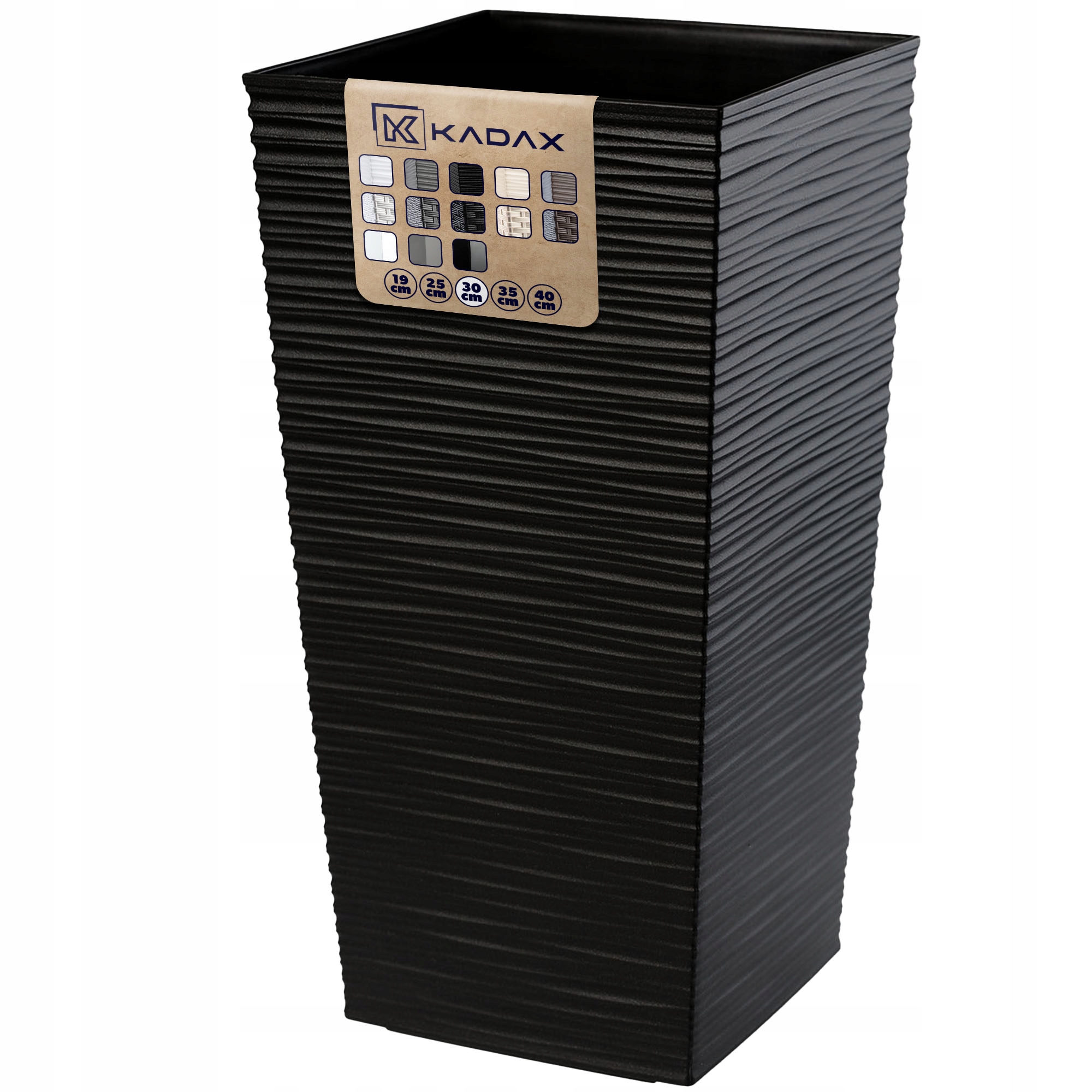 Kadax kvetináč 29 cm x 29 x 57 cm priemer 29 cm plastový čierny