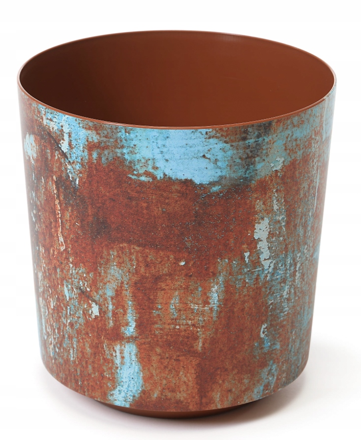 Lamelový kvetináč 25 cm x 25 x 27 cm plastové odtiene modrej, odtiene oranžovej, viacfarebné