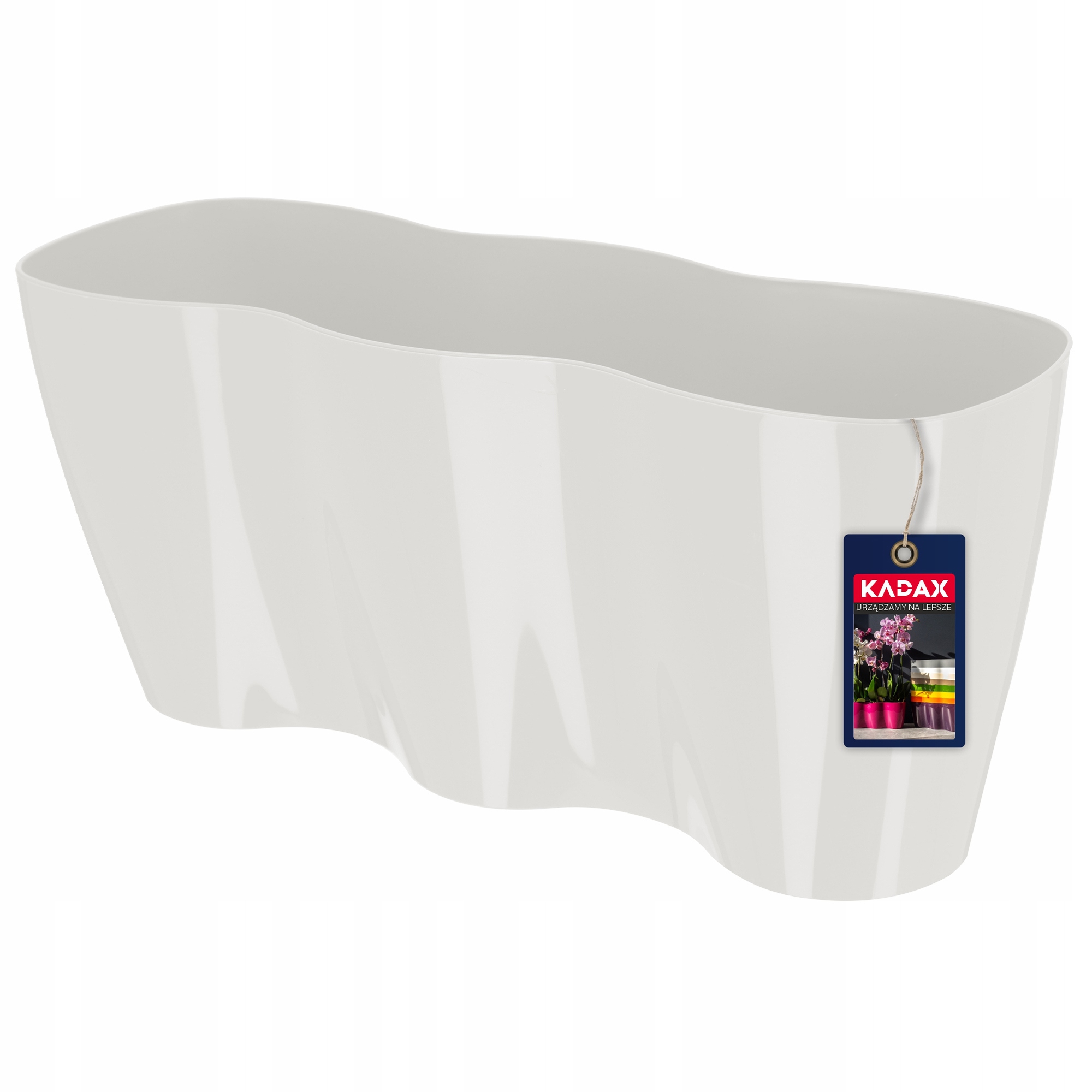 Kvetináč Kadax 35 cm x 12 x 16 cm, biely plast