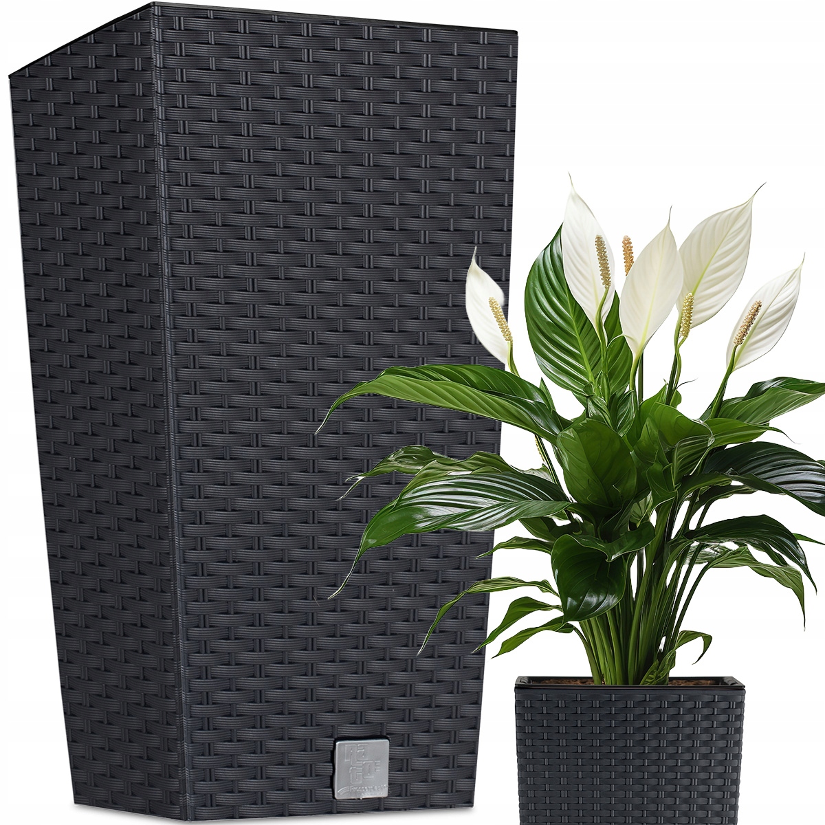 Deco4Home kvetináč 31,5 cm x 31,5 x 61 cm plastový antracit