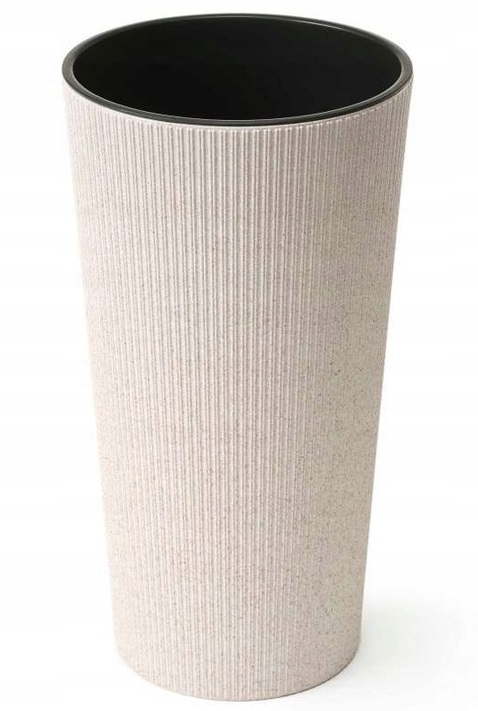 Lamelový kvetináč 25 cm x 25 x 46,5 cm priemer 25 cm plastový biely