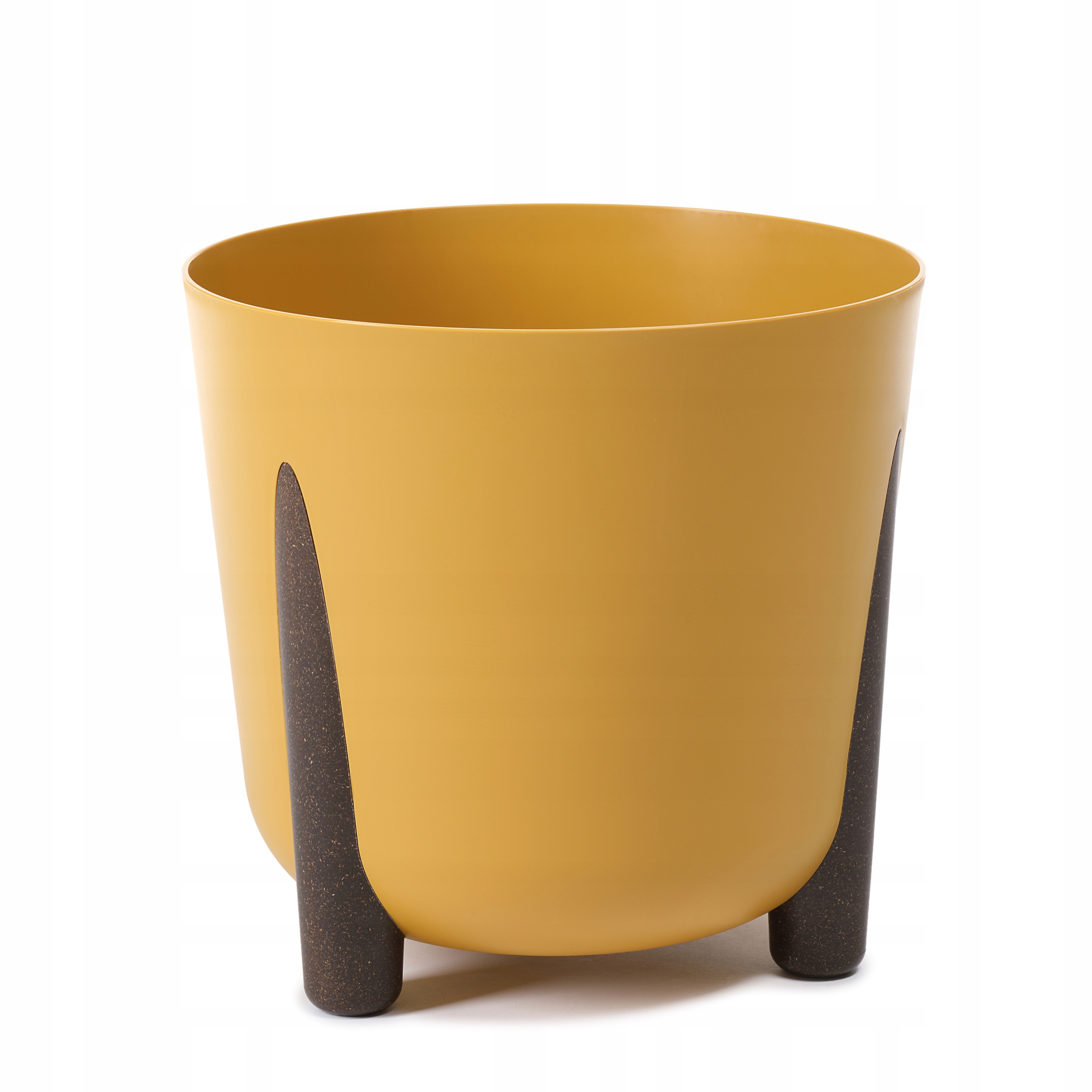 Lamelový kvetináč 25,5 cm x 25,5 x 25 cm priemer 25,5 cm plastové odtiene žltej a zlatej