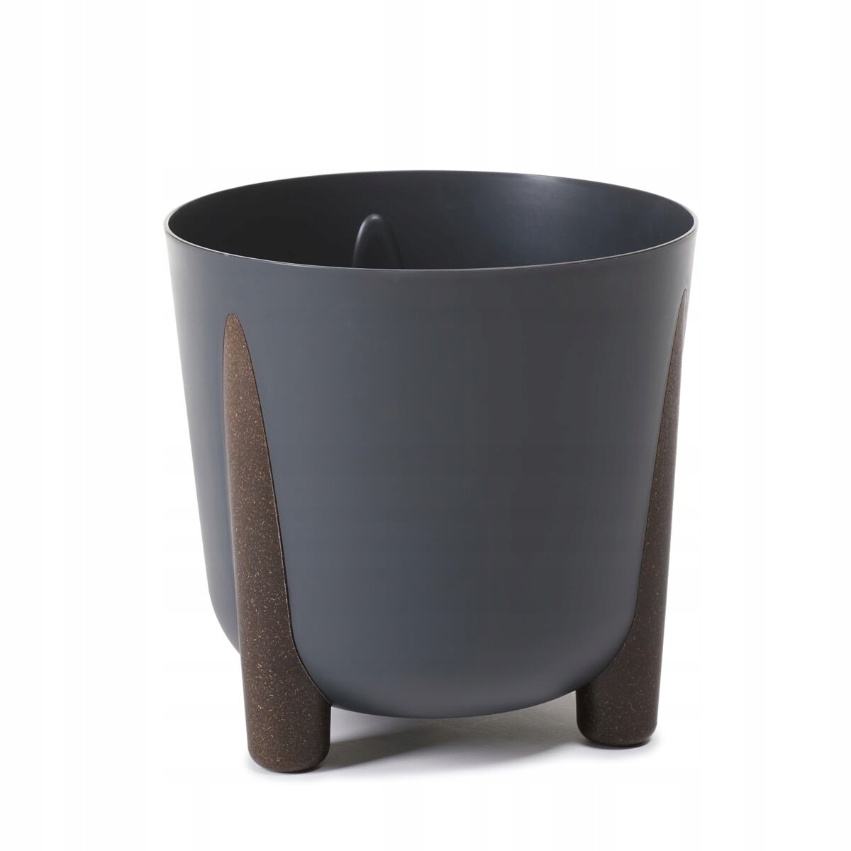Lamelový kvetináč 34 cm x 34 x 32 cm priemer 34 cm plastový odtieň sivej a striebornej